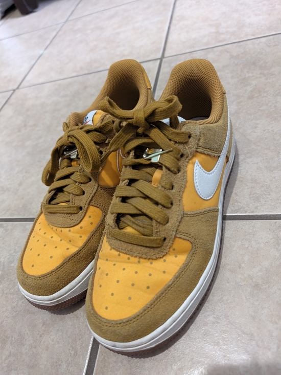 Nike Shoes - Nike Kids Low-Top Sneakers in Mustard Yellow and White